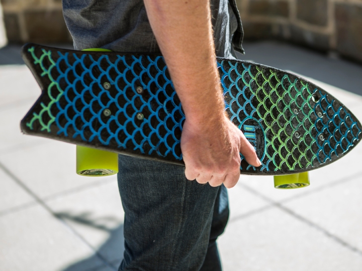 Bureo Skateboard made from recycled fish netting.