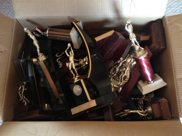 A box of old trophies.