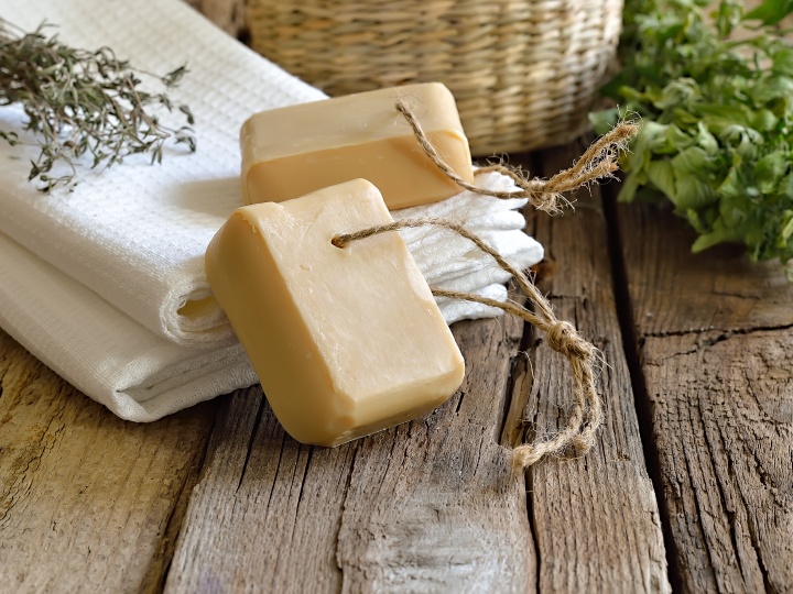 Natural soap used for household cleaning and personal care